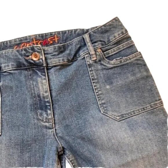 👠 5 for $25 CONTRAST CARGO CUT OFF JEANS SIZE 11 - Picture 3 of 3